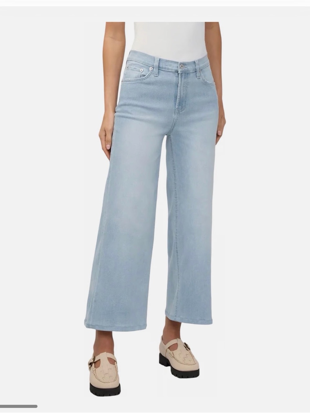 Duer Performance denim high rise wide leg crop
